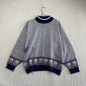 Vintage Concord Fair Isle Sweater Nordic Purple Apres Ski Canada Made Sz L